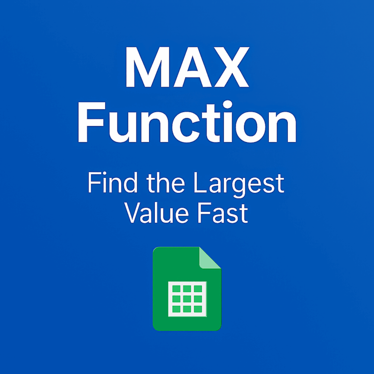 🧠 Want to find the largest number automatically in your sheet? Use the MAX function!