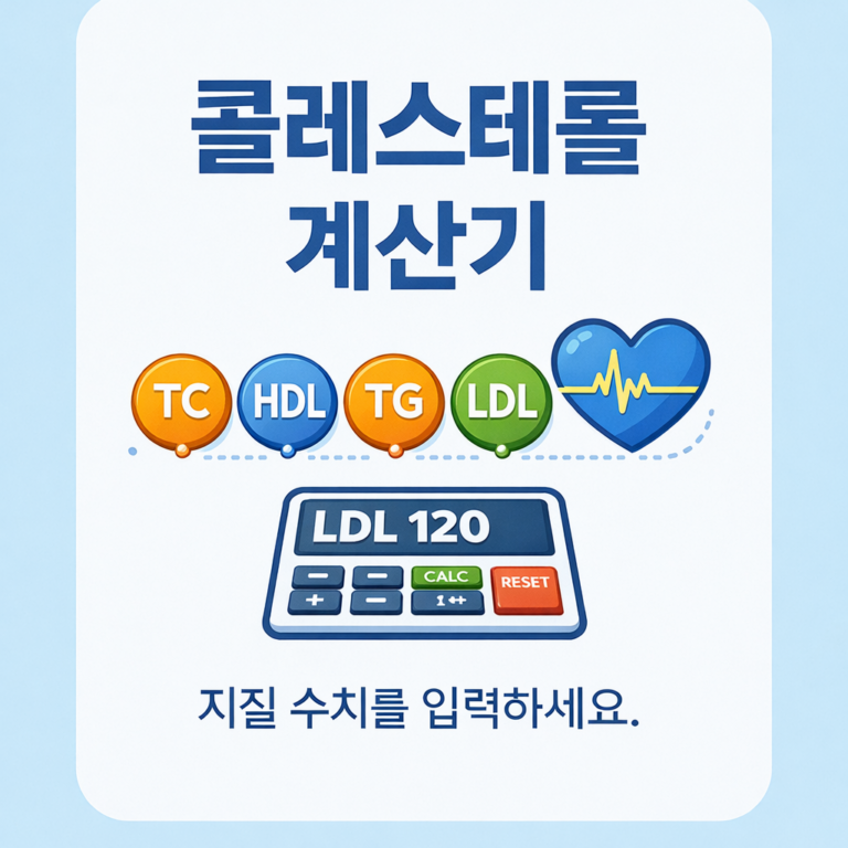 콜레스테롤 수치 해석법: LDL·HDL·중성지방(TG) 검사표를 ‘내 상황’에 맞게 읽는 법 및 계산기
